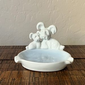 Vintage “Pair of Dogs” Porcelain Ashtray by Gerold Porzellan, Bavaria